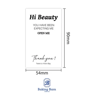 Baking barn (50 ดวง/แพค) สติกเกอร์แต้งกิ้ว สติกเกอร์ 5.4x9 ซ.ม Thank you stickers