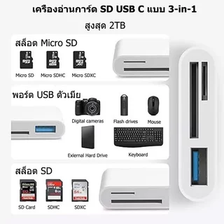 เครื่องอ่านการ์ด IP/TC, เครื่องอ่านการ์ด Type-C เป็น SD TF, เครื่องอ่านการ์ด 3-in-2 สําหรับการ์ด SD/Micro SD/TF/USB