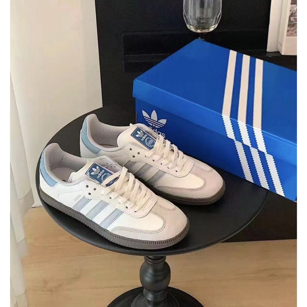 （รับประกันของแท้ 100%）adidas originals Samba OG ID2055 น้ำเงินขาว