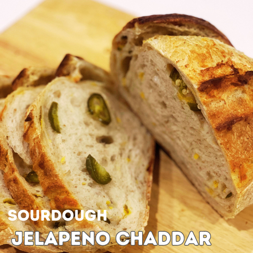 Sourdough Jelapeno Chaddar cheese ขนมปังซาวโดว์พริกเจลาปิโนเชดด้าชีส