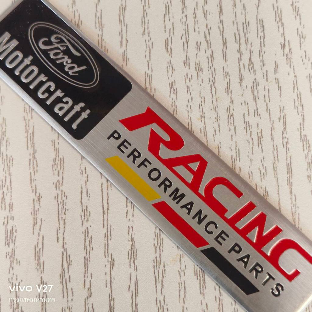 ส่งจากไทย โลโก้ FORD อลูมิเนียมบาง ขนาด12x2.5cm ( ฟอร์ด FORD RANGER ESCAPE EVEREST FIESTA RAPTOR FOCUS เรนเจอ)