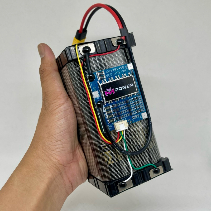 แบตเตอรี่ลิเธียมฟอสเฟต LiFePo4 32140 4S 6S 8S 10S 15A  15,000mAh BMS Mpower ของแท้ (หุ้มฟิล์มใสก่อนส