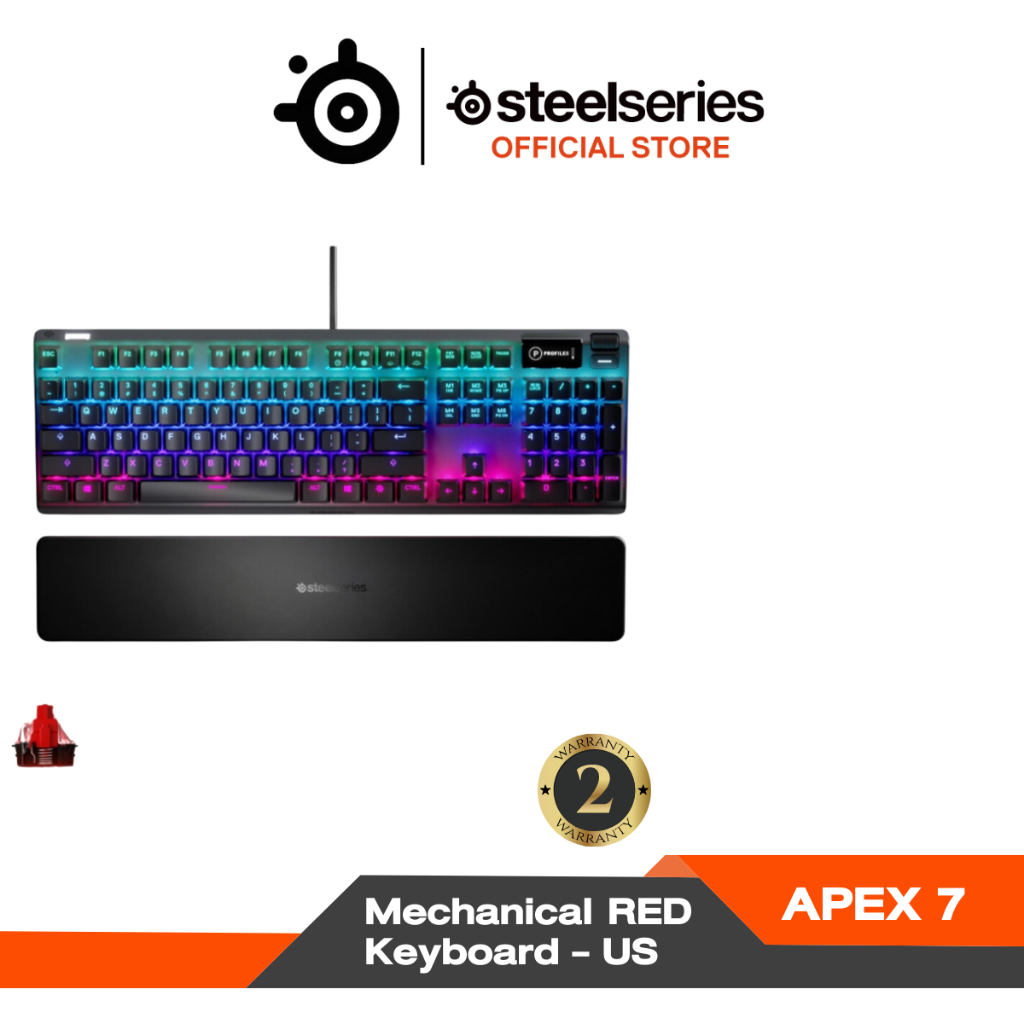 SteelSeries Apex 7 Mechanical Gaming Keyboard คีบอร์ดเกมมิ่งแมคคานิคอล ไฟ RGB ปุ่ม US