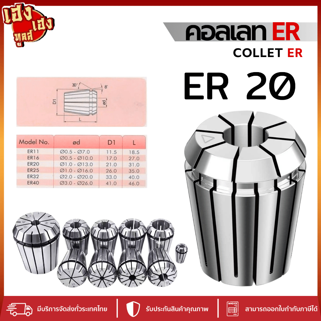 ลูกคอลเลท Collet ER20