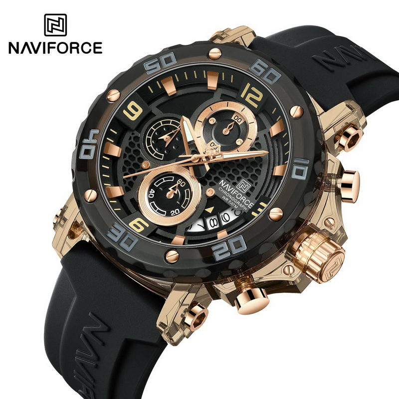 Naviforce  นาฬิกาข้อมือผู้ชาย สไตล์สปอร์ตแฟชั่น NF7123 หน้าปัดโคโนกราฟ สายซิลิโคน กันน้ำ ระบบอนาล็อก
