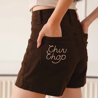 (พร้อมส่ง) CHUUCHOP - (XS-4XL) Rocky short jeans กางเกงยีนส์ขาสั้นผู้หญิง เอวสูง ผ้ายืด ยีนส์ขาสั้น รับซัมเมอร์ (C9300)