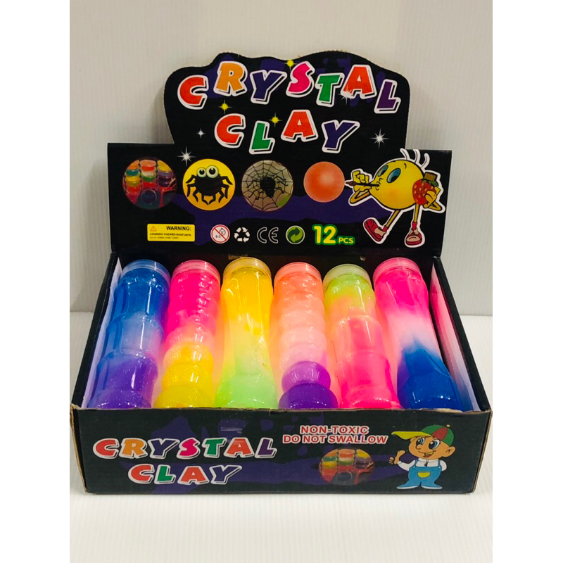 สไลม์กากเพชรสีรุ้งขวดยาว กล่องละ 12 ขวด