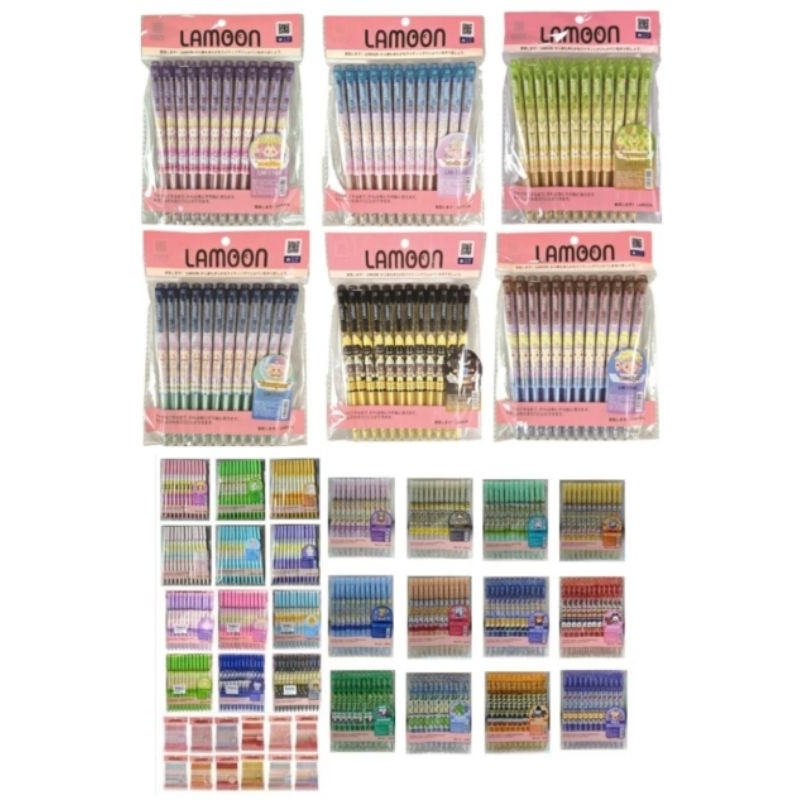 (12ด้าม)ปากกาลูกลื่น 0.38 LAMOON MUTELU