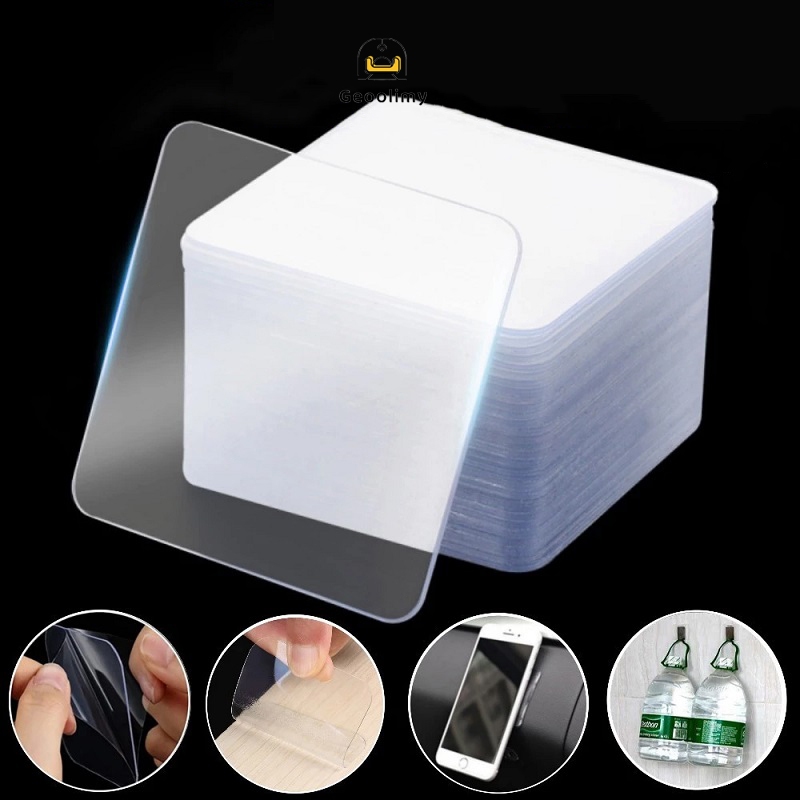 เทปกาวสองด้าน แผ่นกาวสองหน้า 6 X 6 cm (50ชิ้น) สติกเกอร์กาวสองหน้า สติ๊กเกอร์สี่เหลี่ยมมองไม่เห็น Geoo