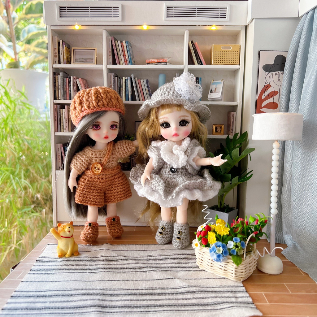 ชุดตุ๊กตา BJD 16 ซม. ชุดตุ๊กตาไหมพรม ชุดตุ๊กตาบาโบลี่ 👗