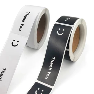 สติ๊กเกอร์ ขอบคุณ ติดกล่อง ขนม ติดแก้ว ตกแต่ง สี่เหลี่ยมผืนผ้า sticker thankyou