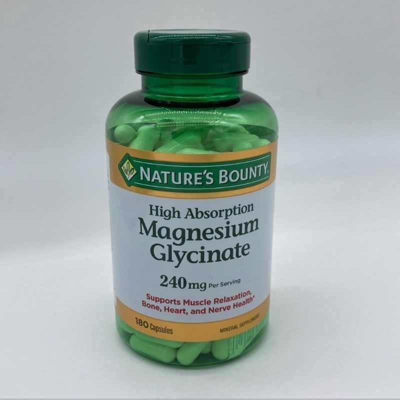 Nature's Bounty High Absorption Magnesium Glycinate 240 mg. 180 เม็ด