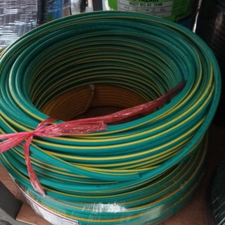 สายไฟ THW 1x10 IEC01 สายกราวด์ ทองแดง เดี่ยว เบอร์10 สีเขียว เขียวคาดเหลือง สายดิน มอก.