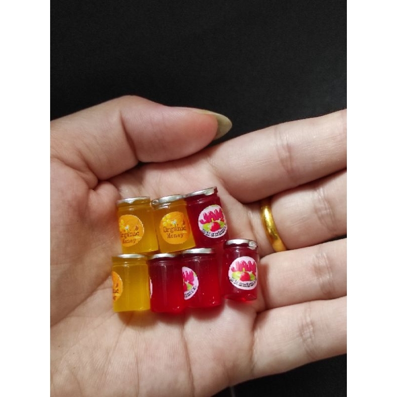 ขวดแยมผลไม้จิ๋ว ของจิ๋ว ของตกแต่งบ้านตุ๊กตา