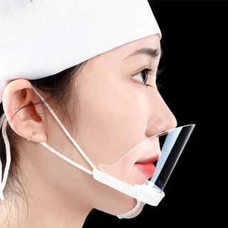 10 ชิ้น หน้ากากกันนํ้าลาย เหมาะสำหรับทำอาหาร ปลอดภัยและถูกสุขลักษณะ ความโปร่งใส หน้ากากพลาสติก