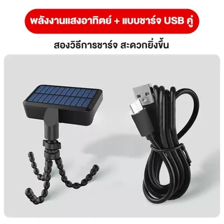 โคมไฟสนาม ไฟโซล่าเซลล์ LED แสงขาว/เหลือง ส่องต้นไม้และสวน พลังงานแสงอาทิตย์