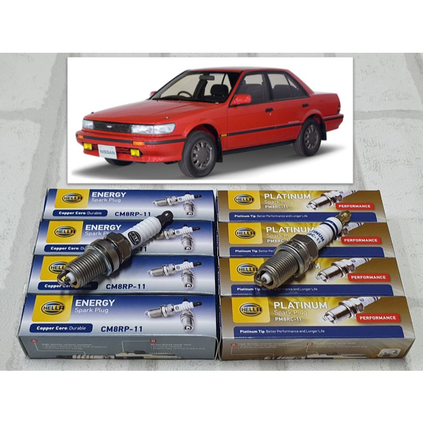 หัวเทียน Nissan Bluebird Attesa ( 1988 - 1992 ) ชุด 4 หัว : Hella CM8RP-11 / PM8RC-11