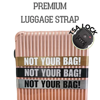 สายรัดกระเป๋าเดินทาง รหัสล็อคTSA ป้องกันการแตก สกรีนชื่อ สายพรีเมี่ยม แฟชั่น TSA Lock วัสดุเดียวกับสายรัดเข็มขัดนิรภัย