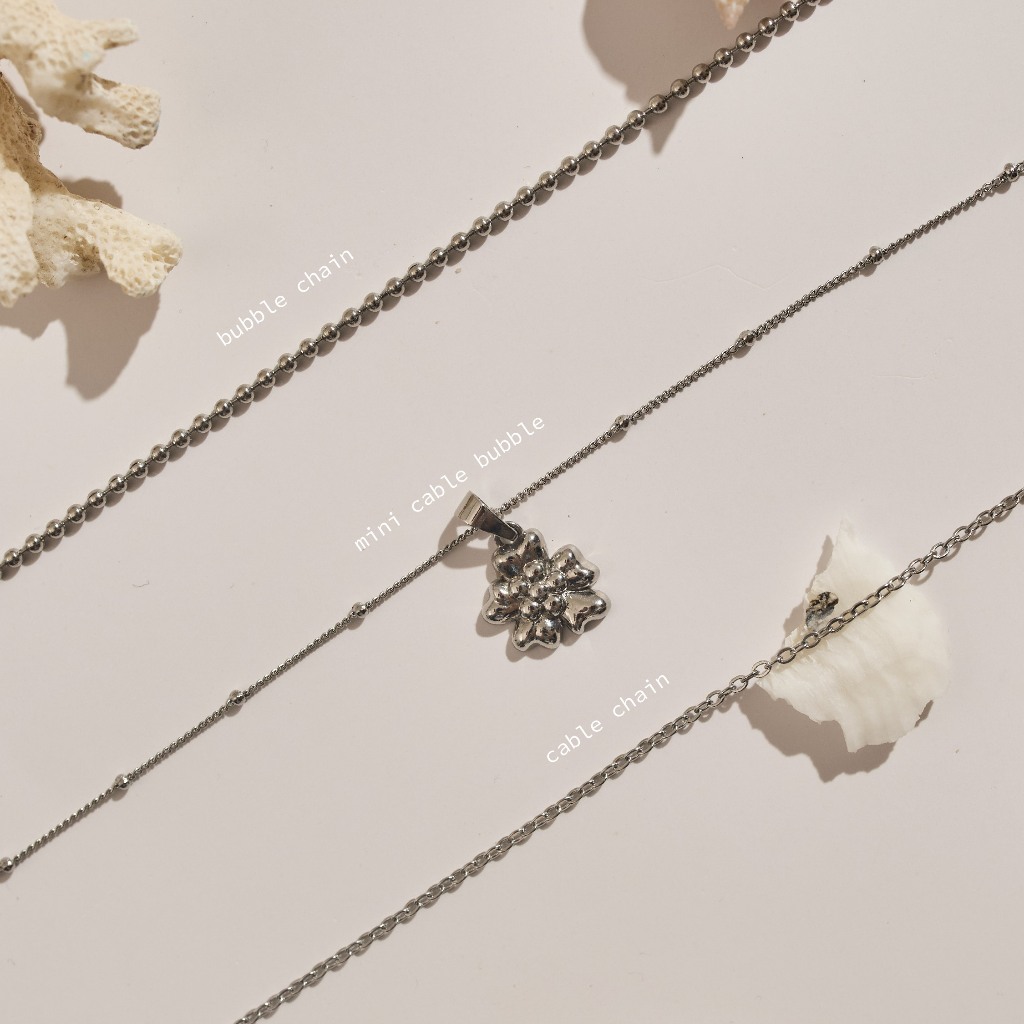 earika.earrings - primrose necklace สร้อยคอจี้ดอกไม้ วัสดุสแตนเลส (stainless steel) ใส่อาบน้ำได้ เหมาะสำหรับคนแพ้ง่าย - รูปที่ 3