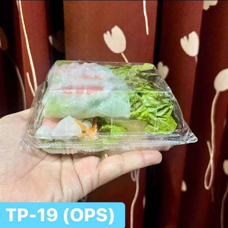 กล่องใสOPS TP-19 | BL-19A ฝาล็อค กล่องใส่สลัดโรล 5ชิ้น [แพ็ค100ใบ]