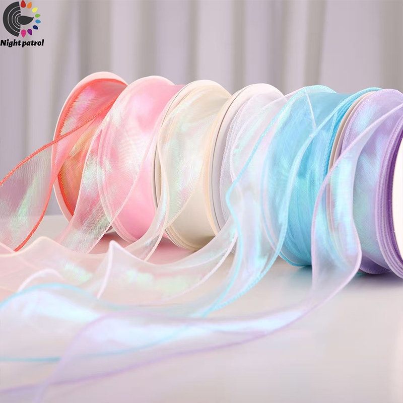 ริบบิ้นเส้นด้ายหางปลา กว้าง4cm ริบบิ้นช่อดอกไม้ สีพื้น  ริบบิ้นผูกกล่องของขวัญ ผ้าชีฟอง ริบบิ้นผ้าไหม ตกแต่งของขวัญ ราคา ถูกที่สุด ดีลบีเคเค แกลเลอรีภาพที่ 2