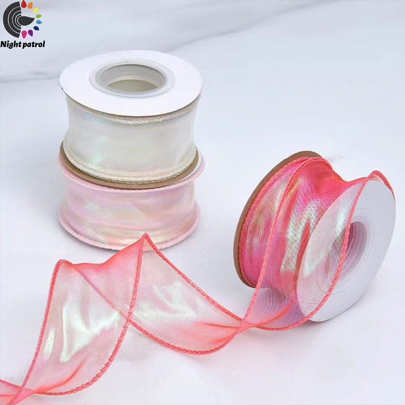 ริบบิ้นเส้นด้ายหางปลา กว้าง4cm ริบบิ้นช่อดอกไม้ สีพื้น  ริบบิ้นผูกกล่องของขวัญ ผ้าชีฟอง ริบบิ้นผ้าไหม ตกแต่งของขวัญ ราคา ถูกที่สุด ดีลบีเคเค แกลเลอรีภาพที่ 5
