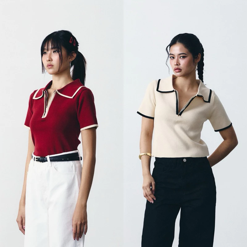MALIMAYS - Zip Knit Polo เสื้อคอปกซิปหน้า