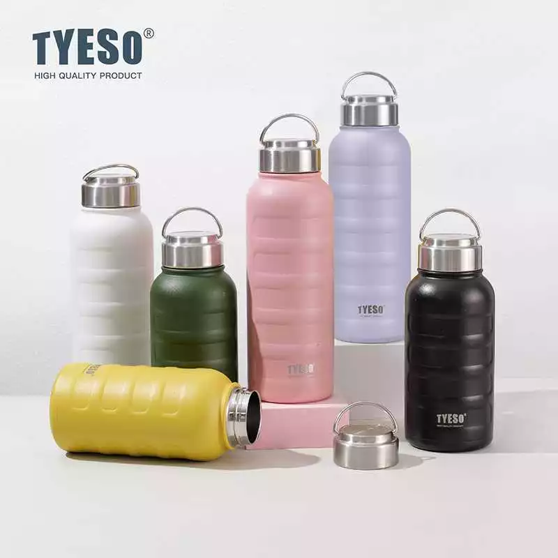 TYESO แก้วเก็บความร้อน/เย็น สแตนเลส 304 พกพาได้กระติกน้ำสูญญากาศ รุ่นมีหูหิ้ว ทรง Sport นํ้าหนักเบา มินิ/ขนาดใหญ่