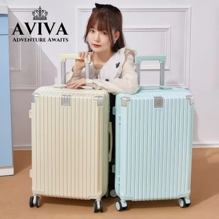AVIVA กระเป๋าเดินทาง 20/24/28นิ้ว พร้อมตะขอ PC+ABS มีซิปรุ่นซิปล็อครหัสได้ เบา กระเป๋าล้อลาก กระเป๋าเดินท การชาร์จไฟ USB