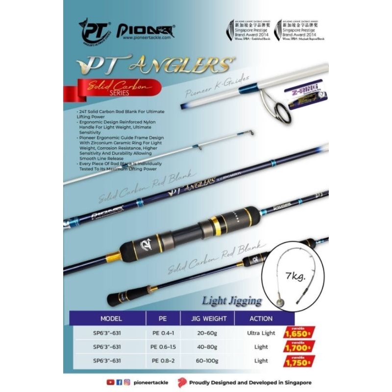 คันไพโอเนียร์ PIONEER PT ANGLES LIGHT JIGING SOLID 6.3ฟุต1ท่อน 2025