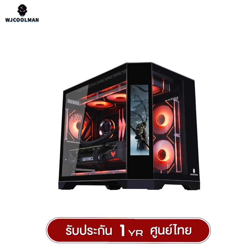 เคสคอมพิวเตอร์ WJCOOLMAN Dreamer LCD (No Fan)(AIO 360) M-ATX Panorama Tempered Gaming Case รับประกัน 1 ปี