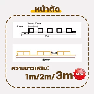 ✨ไม้ระแนงเทียม WPC มี 5สี 0ฟอร์มาลดีไฮด์ ไม้ระแนงร่องตื้น ป้องกันปลวก ไม้ระแนง ครอบคลุมผนังที่เสียหาย สารหน่วงไฟ กันน้ำ