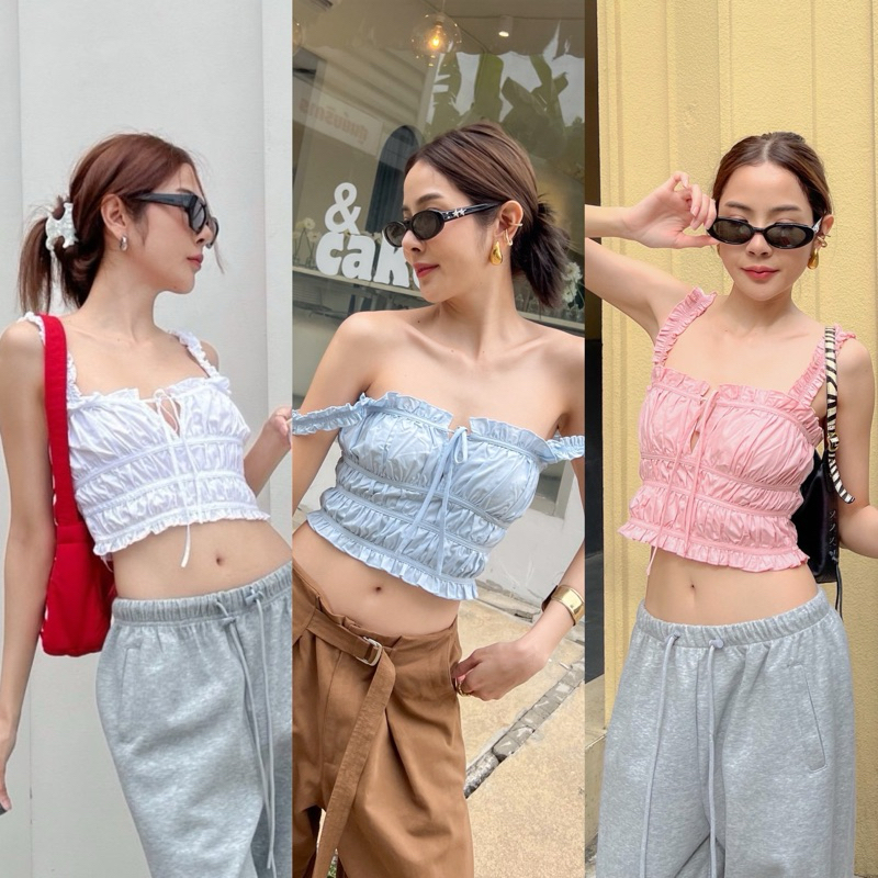 Simplestyle.byd Cloud Top เสื้อเเขนกุด เสื้อครอป