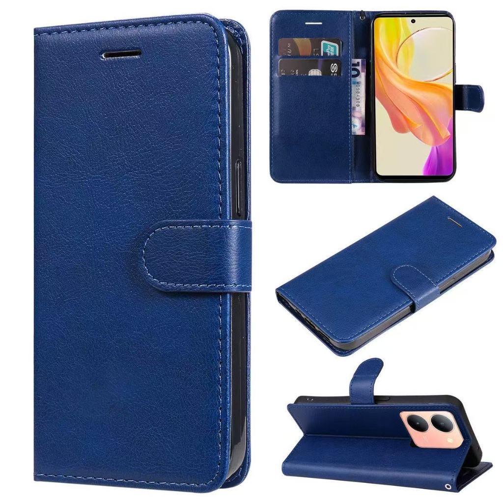 เคส กระเป๋า ฝาพับ กระดุม สำหรับ Vivo Y36 Y27S Y17S Y28 4G Y27 4G Y53 Y55 Y31 Y51 Y81 Y83 Y81I Y27 5G Y95 Y93 Y91I S1 V5