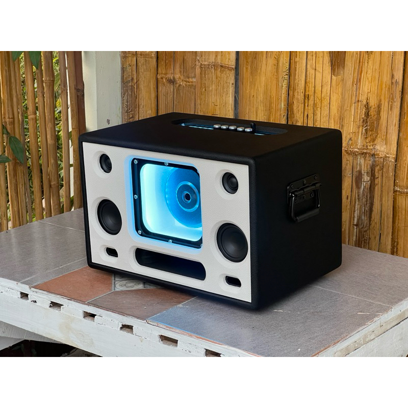 ลำโพงบลูทูธ แบนพาส 6.5 นิ้ว ว้อยคู่ 200 วัตต์ เลือกสีได้ เสียงดี แบตอึด เบสแน่น