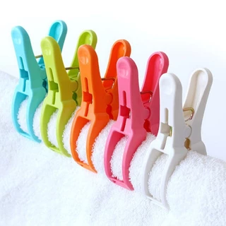 กิ๊บหนีบผ้าตัวใหญ่ แพ็ค 4 ชิ้น แบบพลาสติก ตัวหนีบผ้าจัมโบ้ สีสดใส คละสี H14(120)105 H216-013