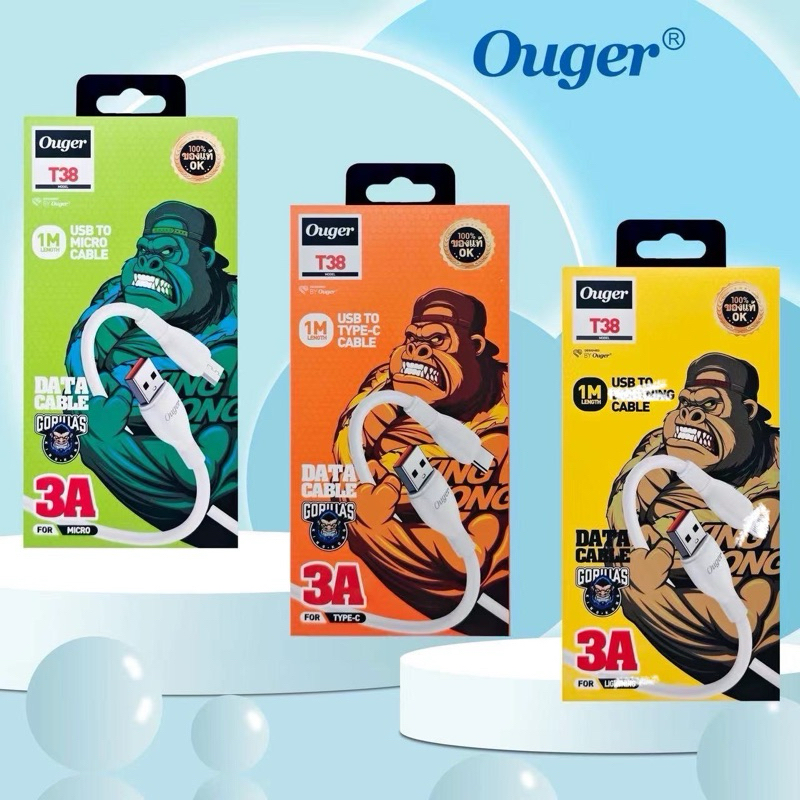 Ouger T-38สายชาร์จ3A Usb Type-c ชาร์จไว ความยาว1เมตร