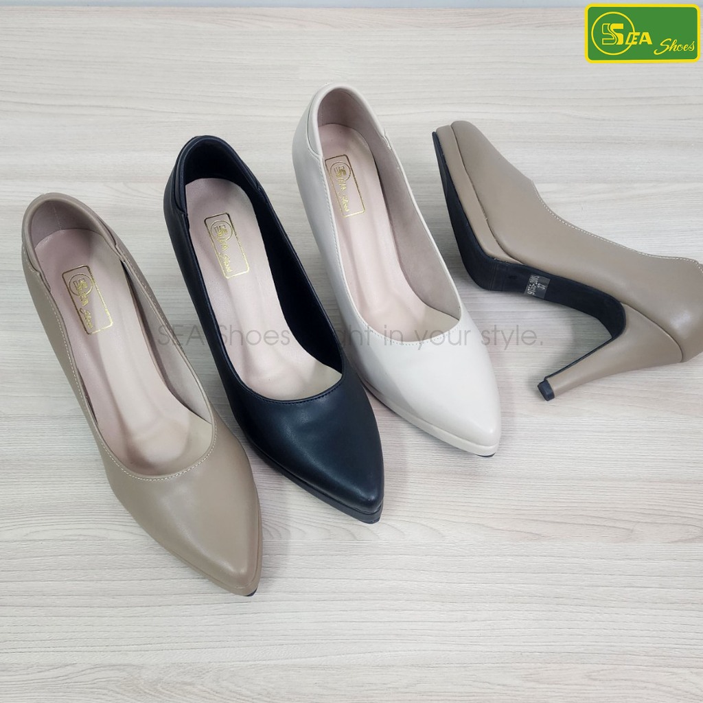 SEA Shoes(ซีชูส์) 9755-001 รองเท้าคัทชูส้นสูง ใส่ทำงาน