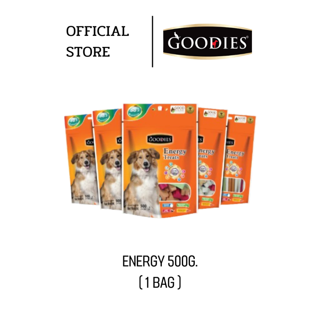 Goodies กู้ดดี้ เอ็นเนอร์จี้ทรี๊ต ขนมขัดฟันสุนัข 500 กรัม ( แพค 1 ถุง)