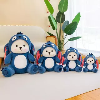 ตุ๊กตาหมีชุดน้ำเงิน แปลงร่าง 28CM 40CM 50CM 65CM น่ากอดสุดๆ เขียนการ์ดอวยพรได้