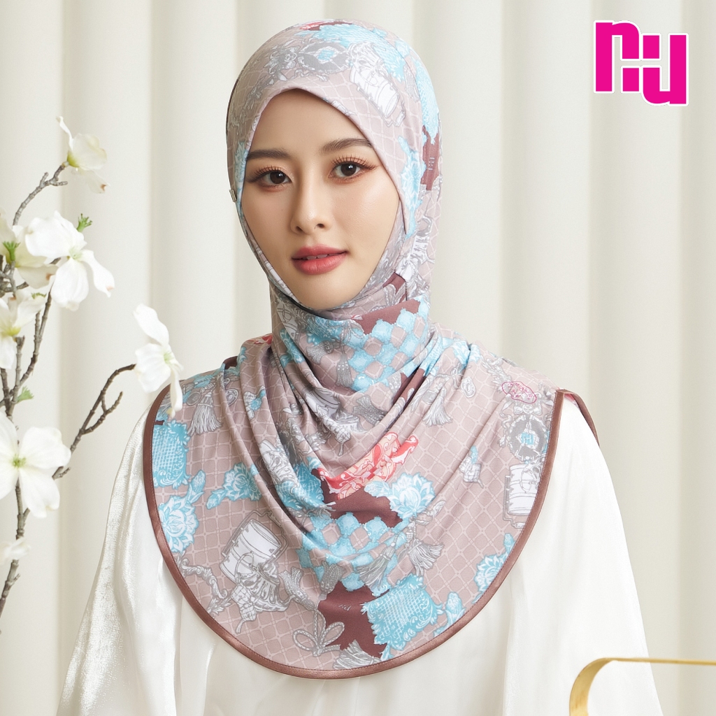 NUNUH RAYA ผ้าคลุมผมฮีญาบมุสลิมแบบสวมสำเร็จ ทรงตาลงกง (TLK)