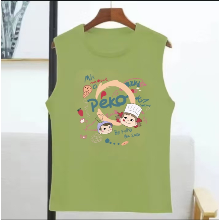 เสื้อกล้ามแขนกุด ลายพิมพ์อักษรขาวดำ ใส่ได้ทั้งหญิงและชาย ผ้าcottonทรงหลวมใส่สบาย สไตล์เกาหลี B0691 - รูปที่ 2