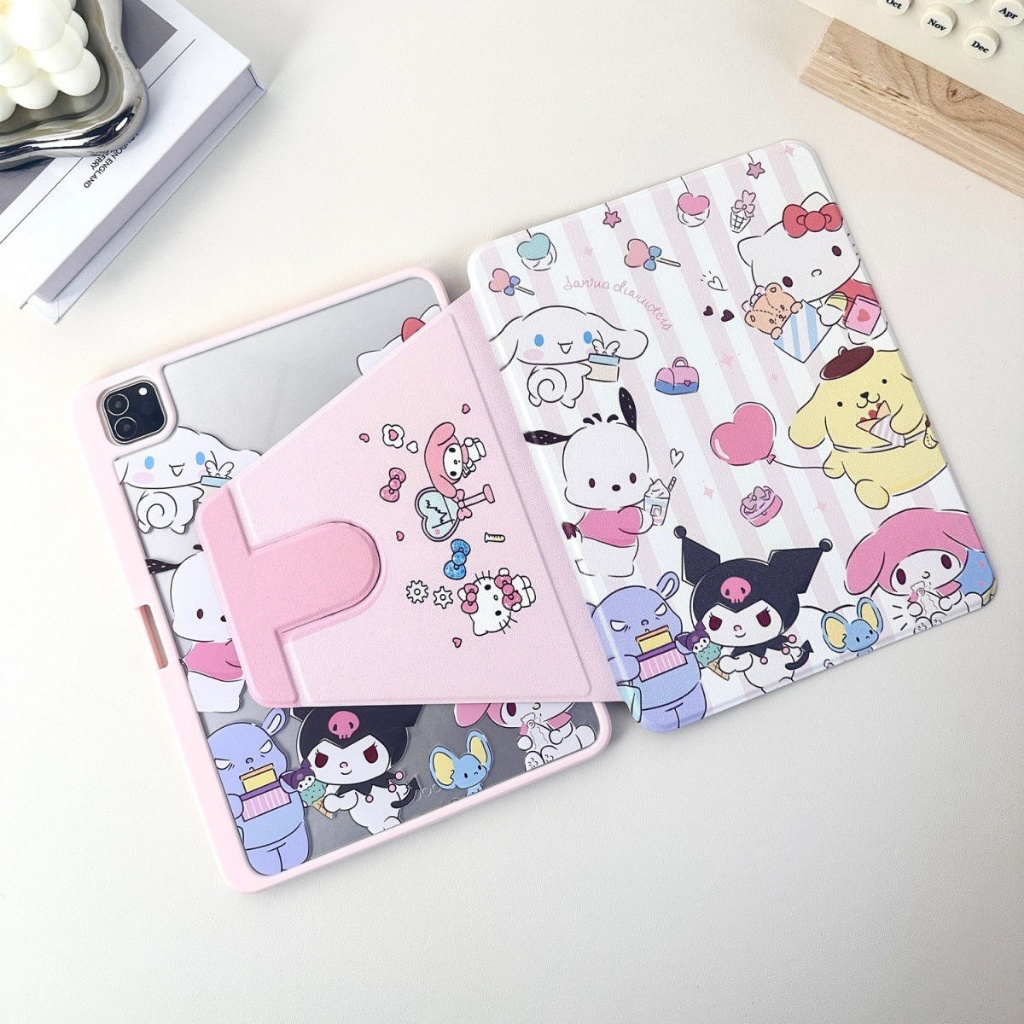 จัดส่งจากกรุงเทพฯ เคสipad การหมุน 360 องศา Kuromi Gen12 Air7 Gen9 Pro13 Air6 Air5/4 Sanrio เคสไอแพด ราคา ถูกที่สุด ดีลบีเคเค