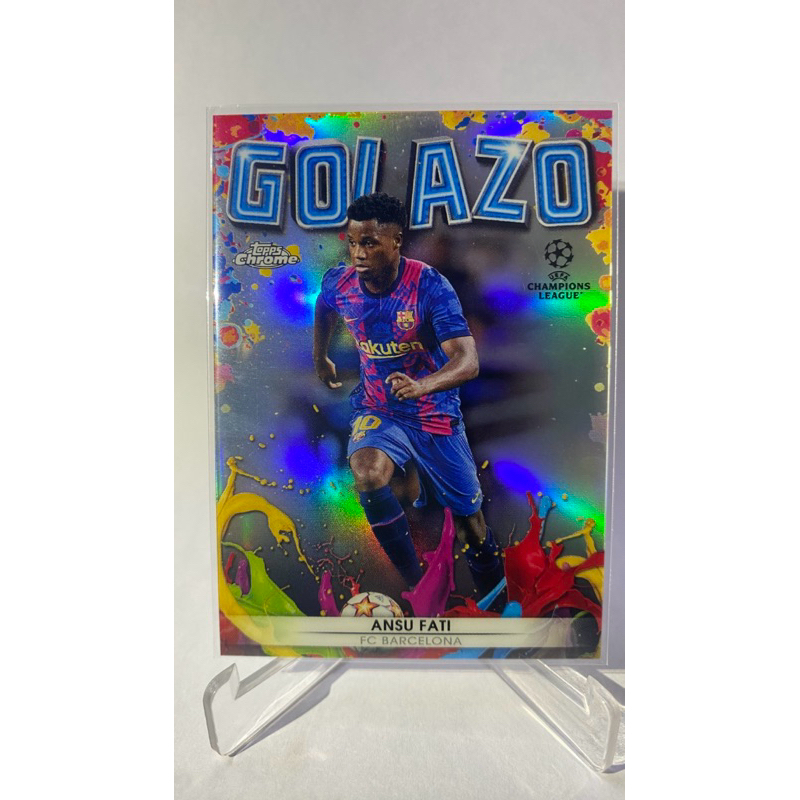 การ์ดสำหรับสะสม นักฟุตบอล ANSU FATI, BARCELONA, GOLAZO, TOPPS CHROME 2022