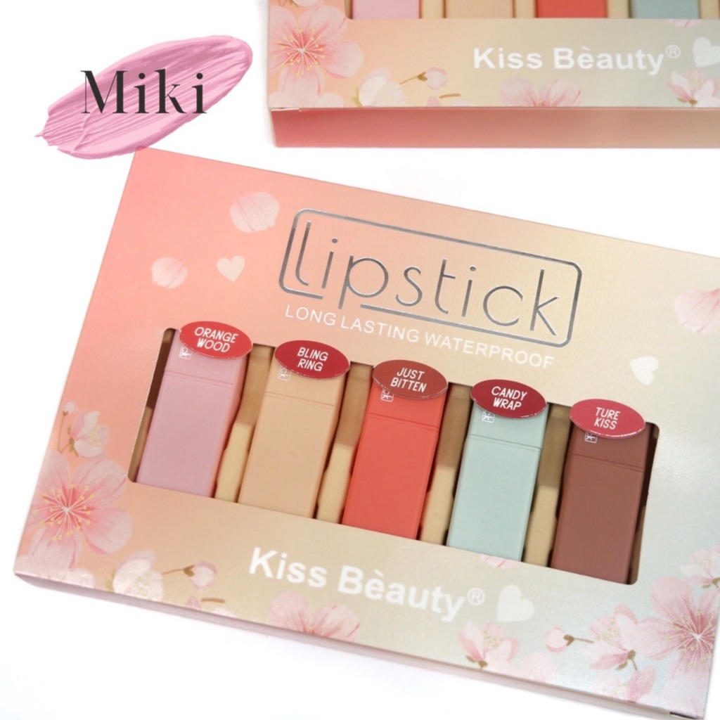 {เซต} Kiss Beauty Long-lasting Color Lipstick ลิปสติกเนื้อครีม เนียนนุ่ม เติมเต็มริมฝีปาก no.35747