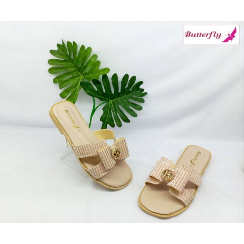 รองเท้าแฟชั่น butterfly รุ่น 1565--002 แตะส้นเตี้ย