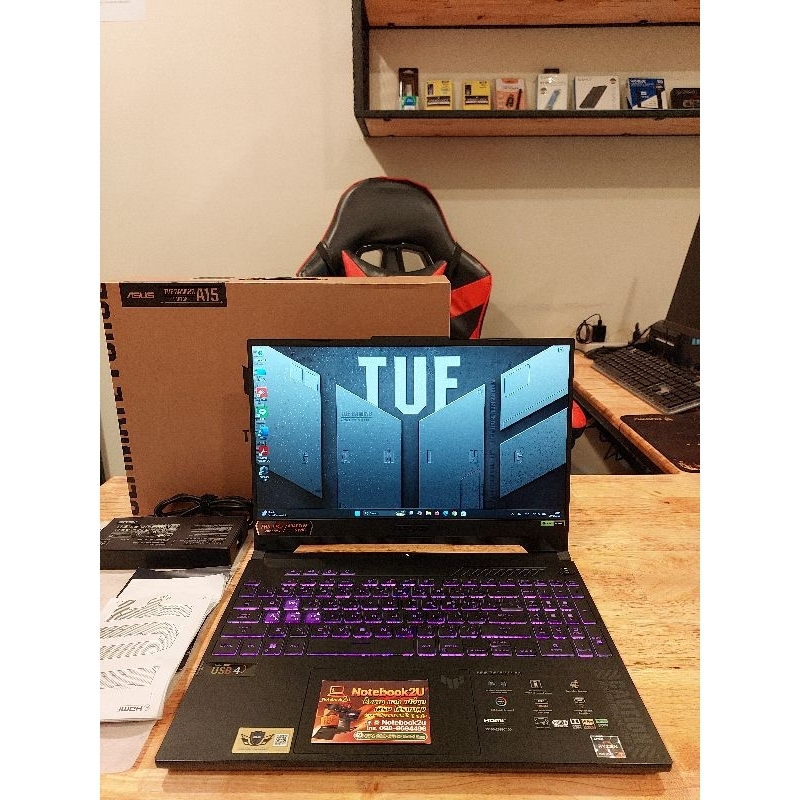ASUS TUF A15 FA507NV-LP023W (144Hz sRGB100%) R7-7735HS RTX4060(140W) RAM16GB.DDR5 SSD512GB.Gen4 สภาพ