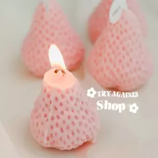 เทียนวันเกิด เที่ยนสตอเบอรี่ น่ารักมาก พร้อมส่ง