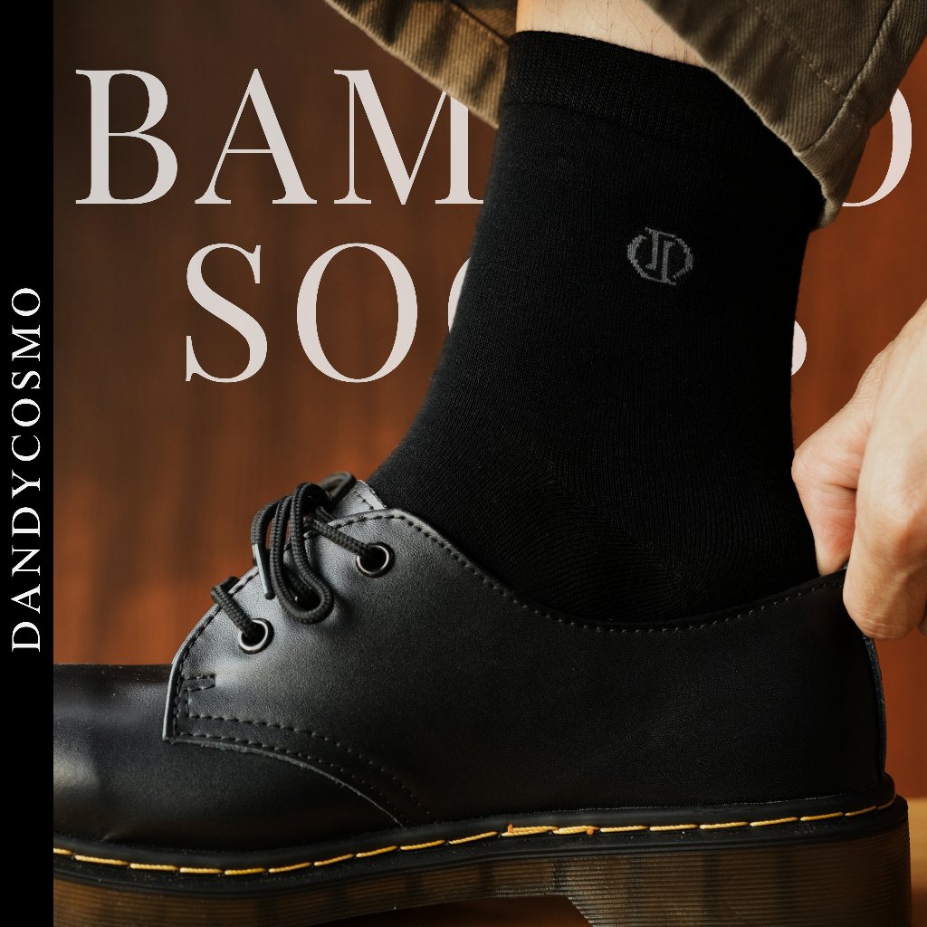 DANDY COSMO | ถุงเท้าทำงานผู้ชาย ผ้า Bamboo ใยไผ่ สัมผัสนุ่ม ลดกลิ่นอับ ป้องกันแบคทีเรีย รุ่น Ankle Plain Socks