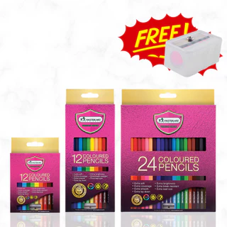 สีไม้มาสเตอร์อาร์ต Premium สีไม้ 1 หัว แท่งยาว 12สี , 24สี รุ่นใหม่ Master Art / 1 กล่อง